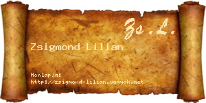 Zsigmond Lilian névjegykártya