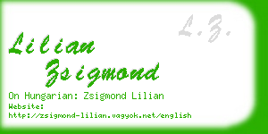 lilian zsigmond business card